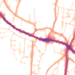 Daytime road noise heatmap for YO18 8BY