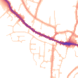 Daytime road noise heatmap for YO18 8BZ