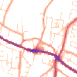 Daytime road noise heatmap for YO18 8DT
