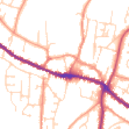 Daytime road noise heatmap for YO18 8DX