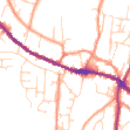 Daytime road noise heatmap for YO18 8FD