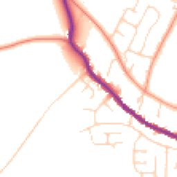 Daytime road noise heatmap for YO18 8LY