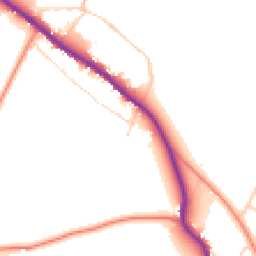 Daytime road noise heatmap for YO18 8NT