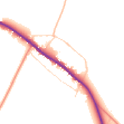 Daytime road noise heatmap for YO18 8NX