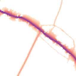 Daytime road noise heatmap for YO18 8PU