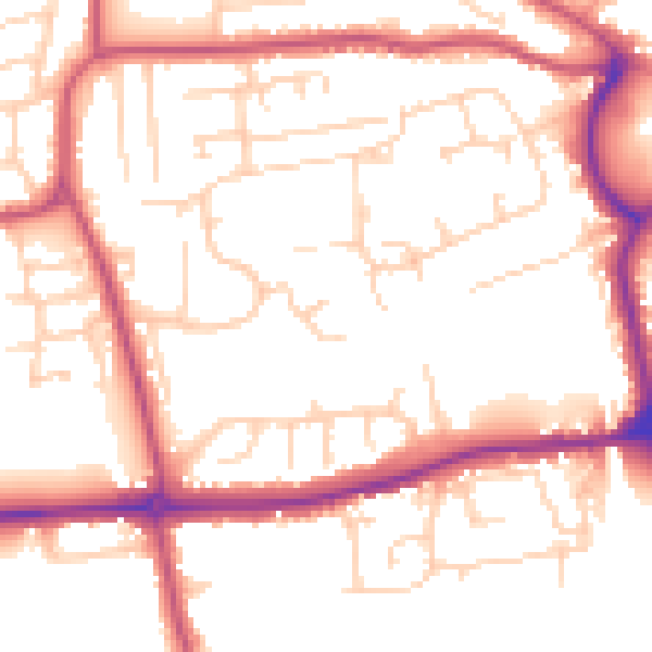 Daytime road noise heatmap for YO21 1HD