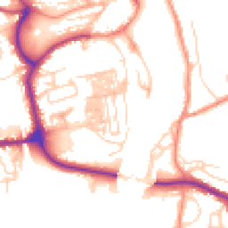 Daytime road noise heatmap for YO21 1PB