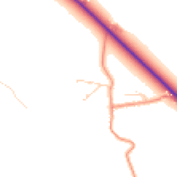 Daytime road noise heatmap for YO22 4NR