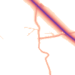 Daytime road noise heatmap for YO22 4NT