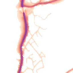 Daytime road noise heatmap for YO22 5BW