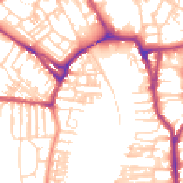 Daytime road noise heatmap for YO23 1AY