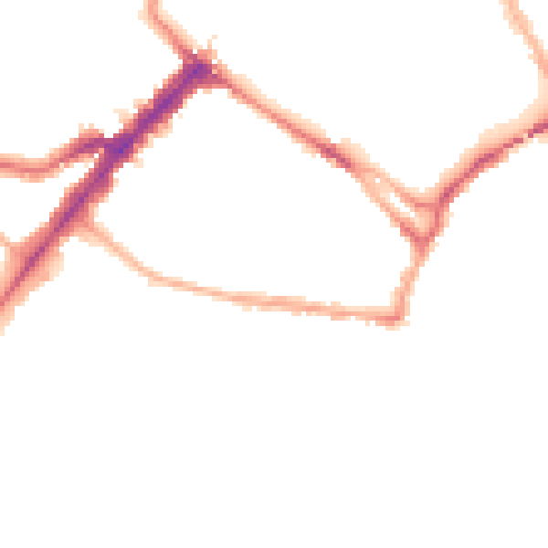 Night-time road noise heatmap for YO23 1BJ