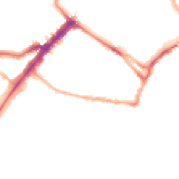Night-time road noise heatmap for YO23 1BL