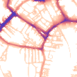 Daytime road noise heatmap for YO23 1BZ