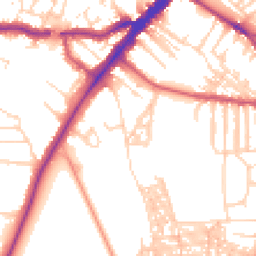 Daytime road noise heatmap for YO23 1EN