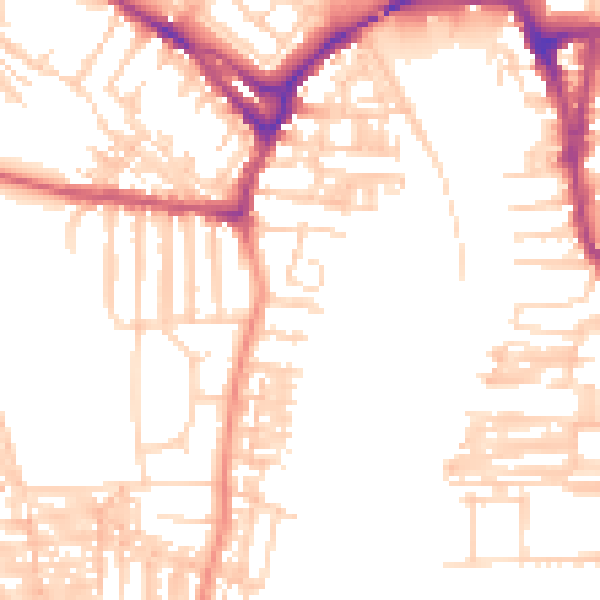 Daytime road noise heatmap for YO23 1JT