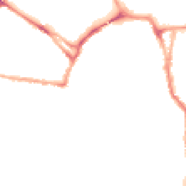 Night-time road noise heatmap for YO23 1JW