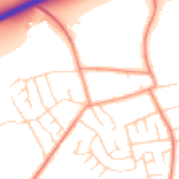 Daytime road noise heatmap for YO23 2QQ