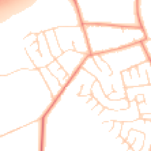 Daytime road noise heatmap for YO23 2RF