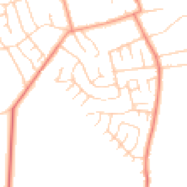 Daytime road noise heatmap for YO23 2RL