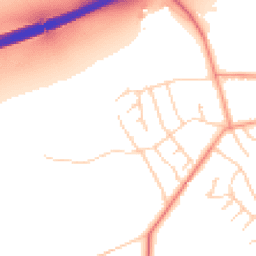 Daytime road noise heatmap for YO23 2RT