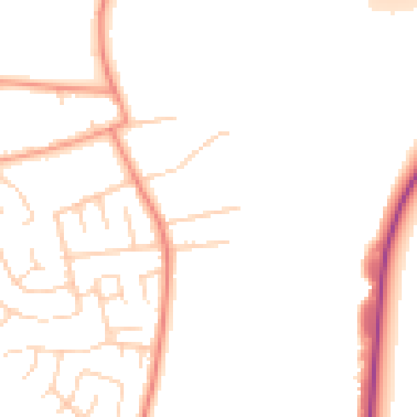 Daytime road noise heatmap for YO23 2SD
