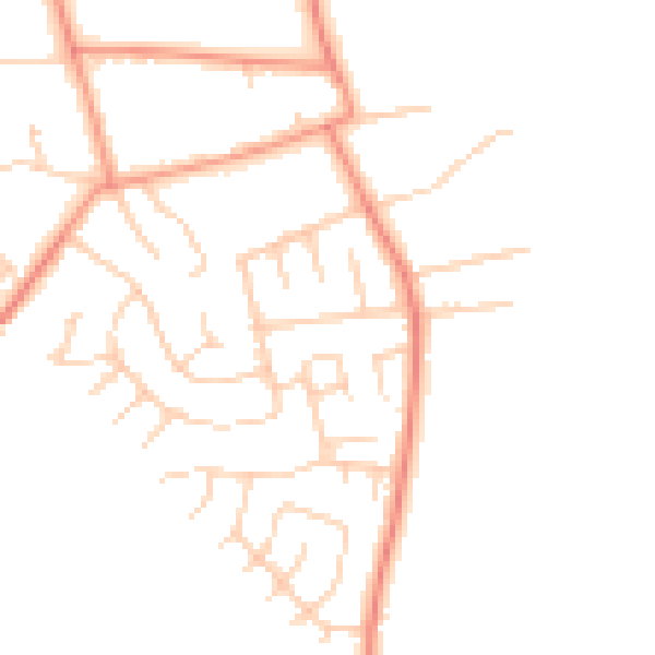 Daytime road noise heatmap for YO23 2SQ