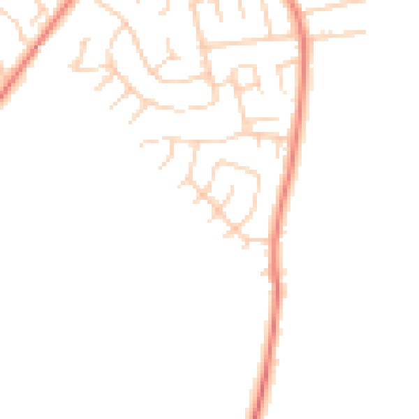 Daytime road noise heatmap for YO23 2SU