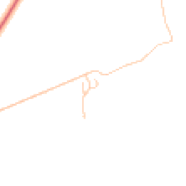 Daytime road noise heatmap for YO23 2TY