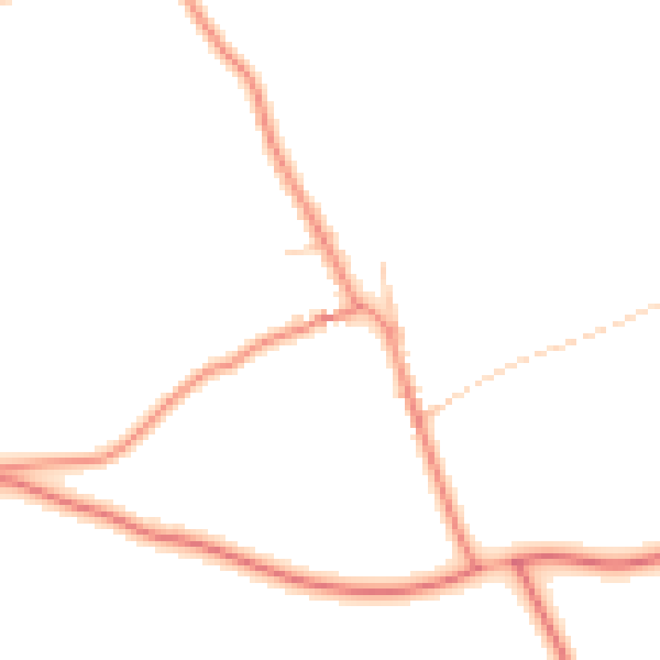 Daytime road noise heatmap for YO23 3NW