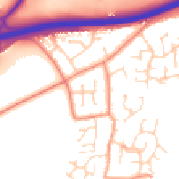 Daytime road noise heatmap for YO23 3SN