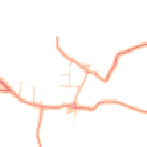 Daytime road noise heatmap for YO23 7EB