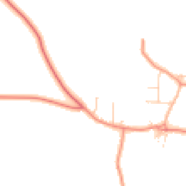 Daytime road noise heatmap for YO23 7EJ
