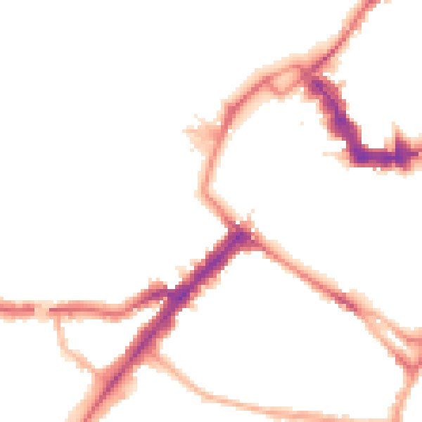 Night-time road noise heatmap for YO24 1AD