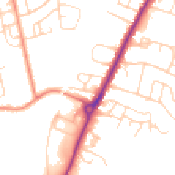 Daytime road noise heatmap for YO24 1AF