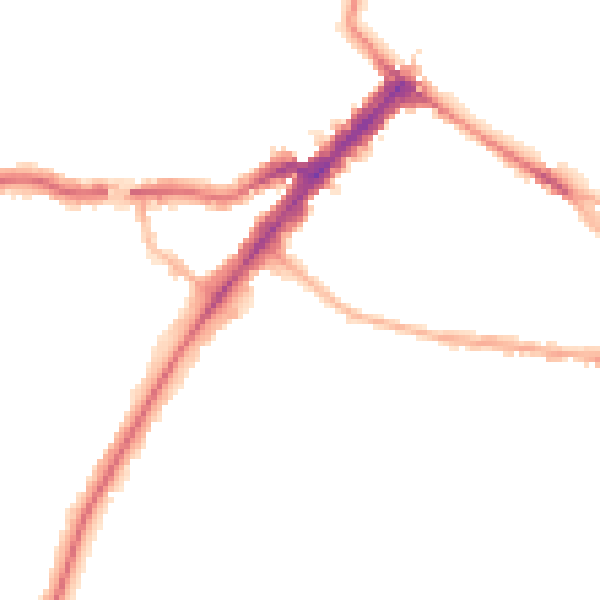 Night-time road noise heatmap for YO24 1AG