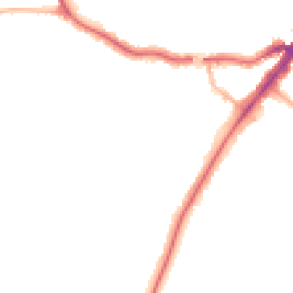 Night-time road noise heatmap for YO24 1AL