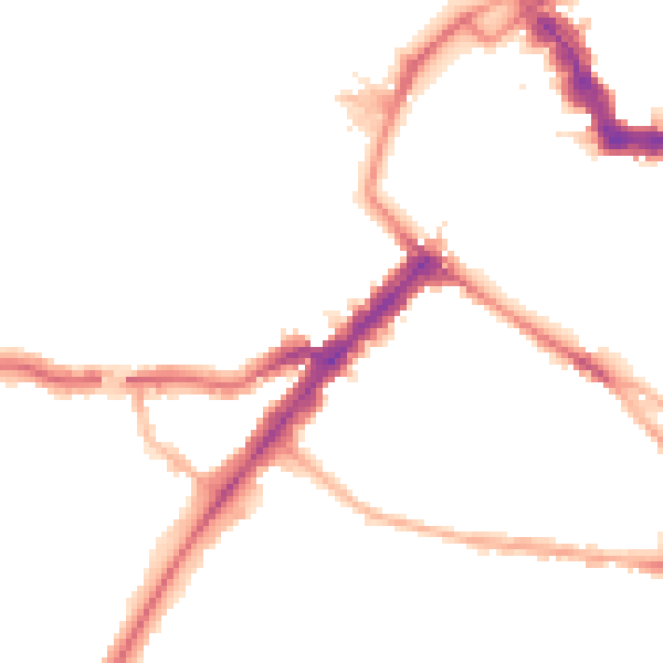 Night-time road noise heatmap for YO24 1AP