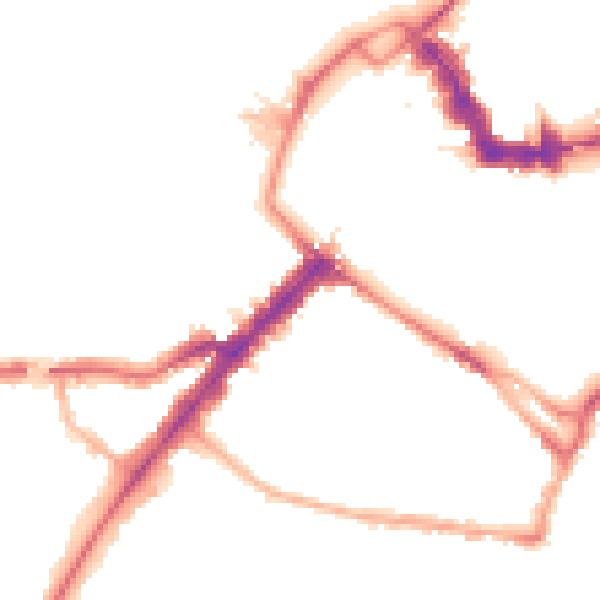 Night-time road noise heatmap for YO24 1AQ
