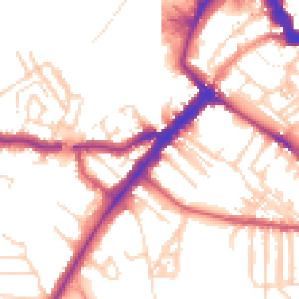 Daytime road noise heatmap for YO24 1AR