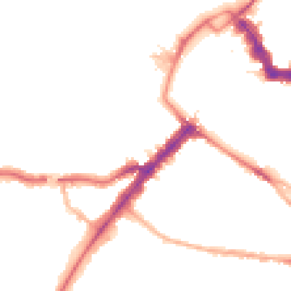 Night-time road noise heatmap for YO24 1AW