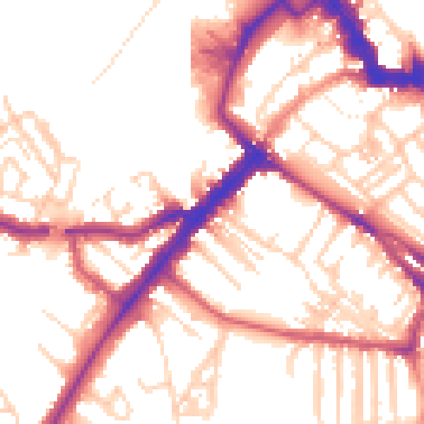 Daytime road noise heatmap for YO24 1AZ