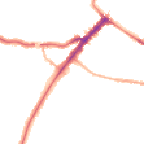 Night-time road noise heatmap for YO24 1BG