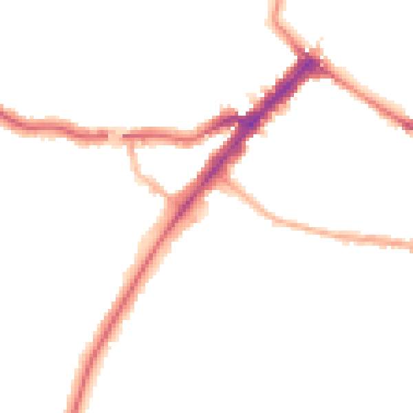 Night-time road noise heatmap for YO24 1BH