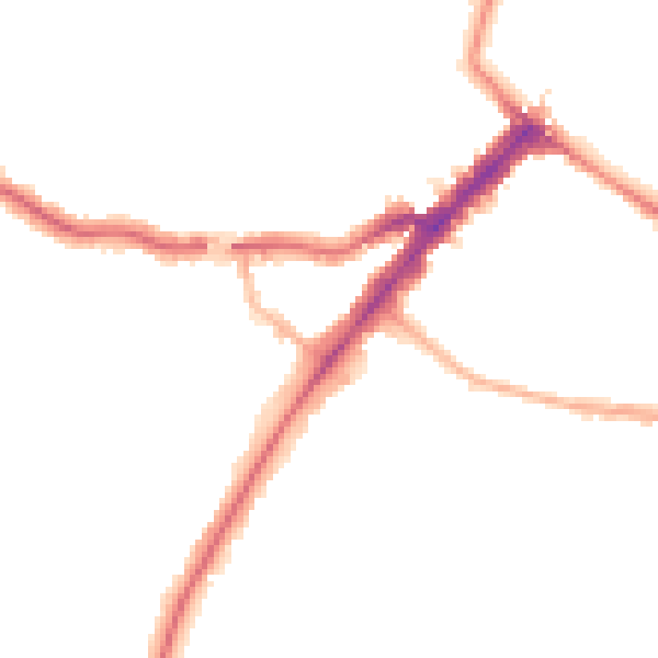 Night-time road noise heatmap for YO24 1BW