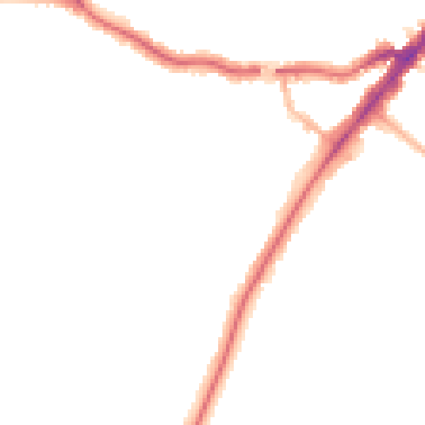 Night-time road noise heatmap for YO24 1BY