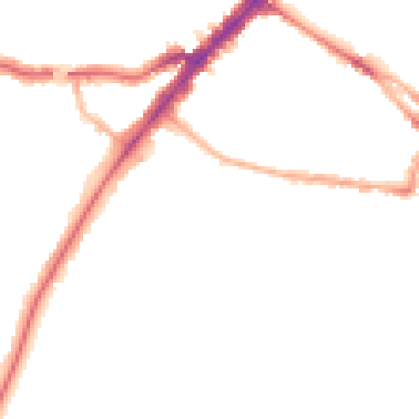 Night-time road noise heatmap for YO24 1DF