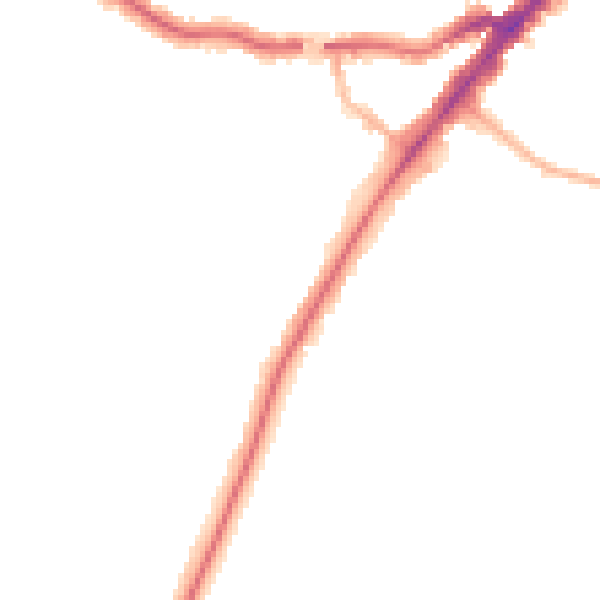 Night-time road noise heatmap for YO24 1DL
