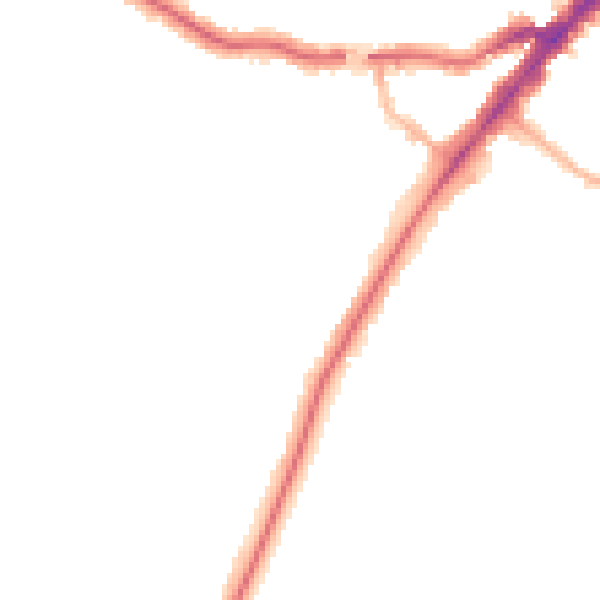 Night-time road noise heatmap for YO24 1DN