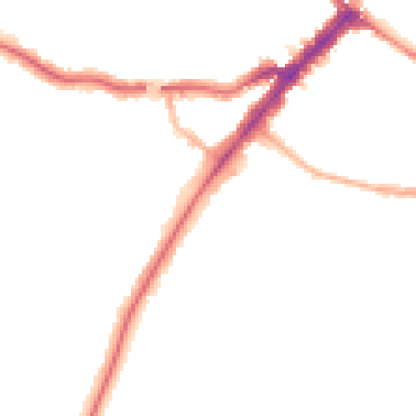 Night-time road noise heatmap for YO24 1DU